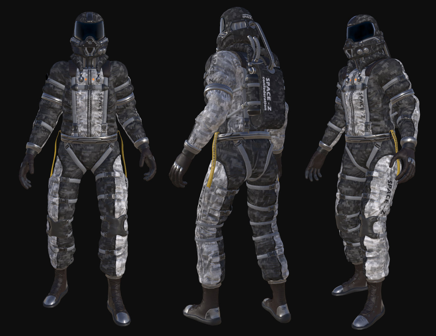 astronaut 001 Low-poly 3D model_0