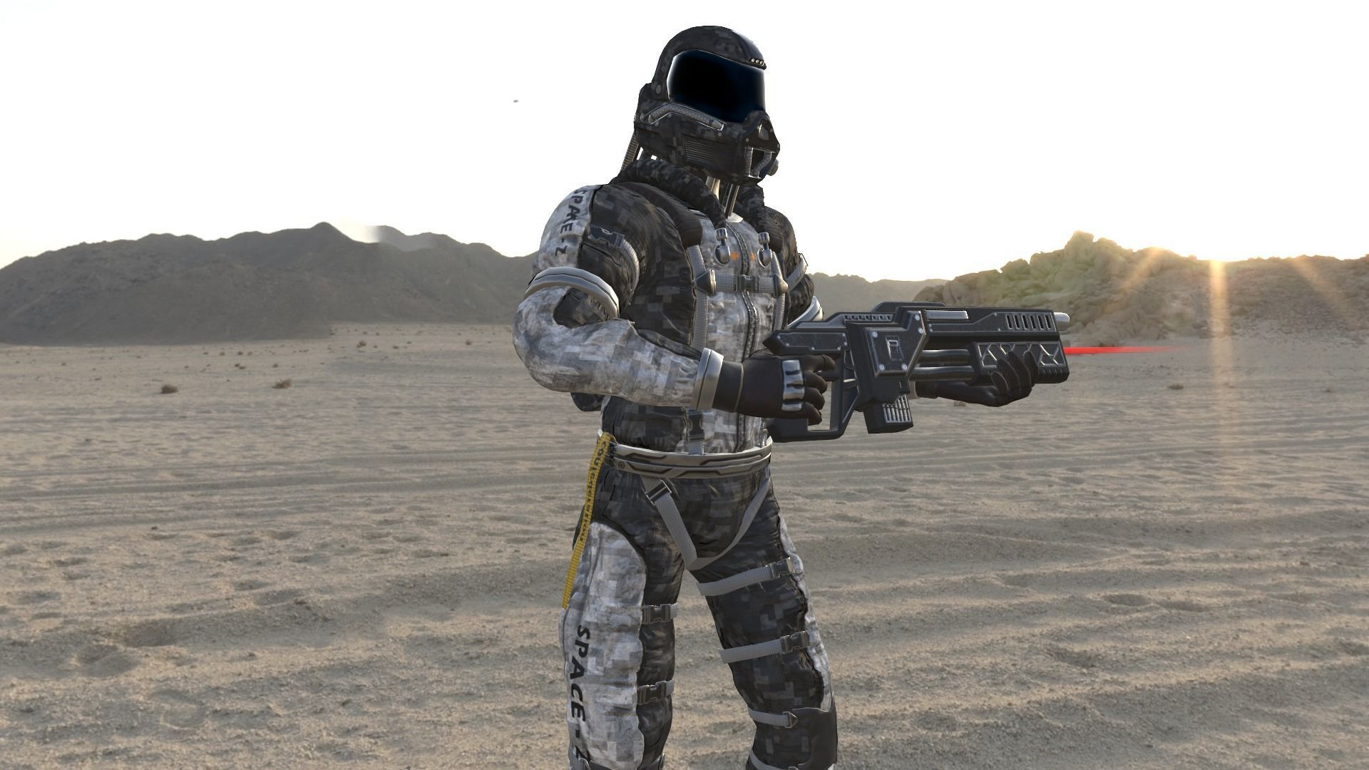 astronaut 001 Low-poly 3D model_3