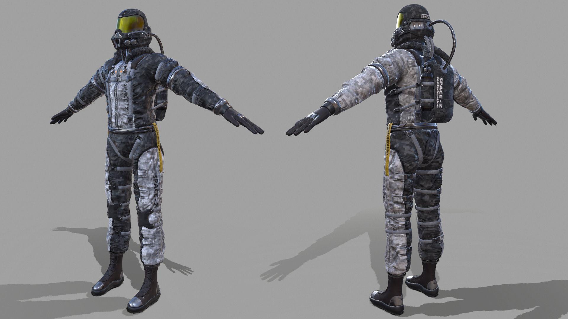 astronaut 001 Low-poly 3D model_14