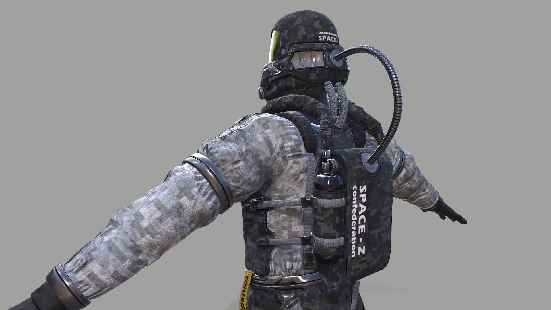 astronaut 001 Low-poly 3D model_15