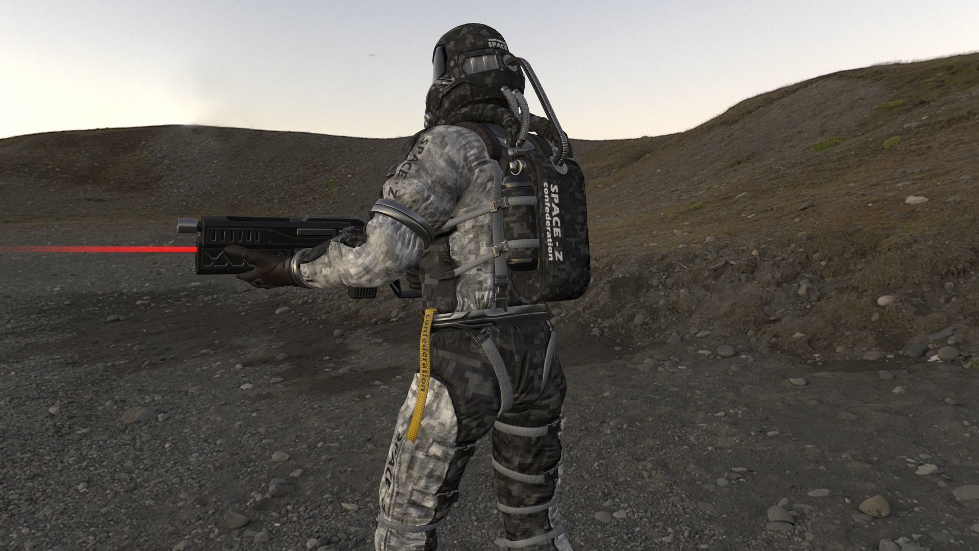 astronaut 001 Low-poly 3D model_8