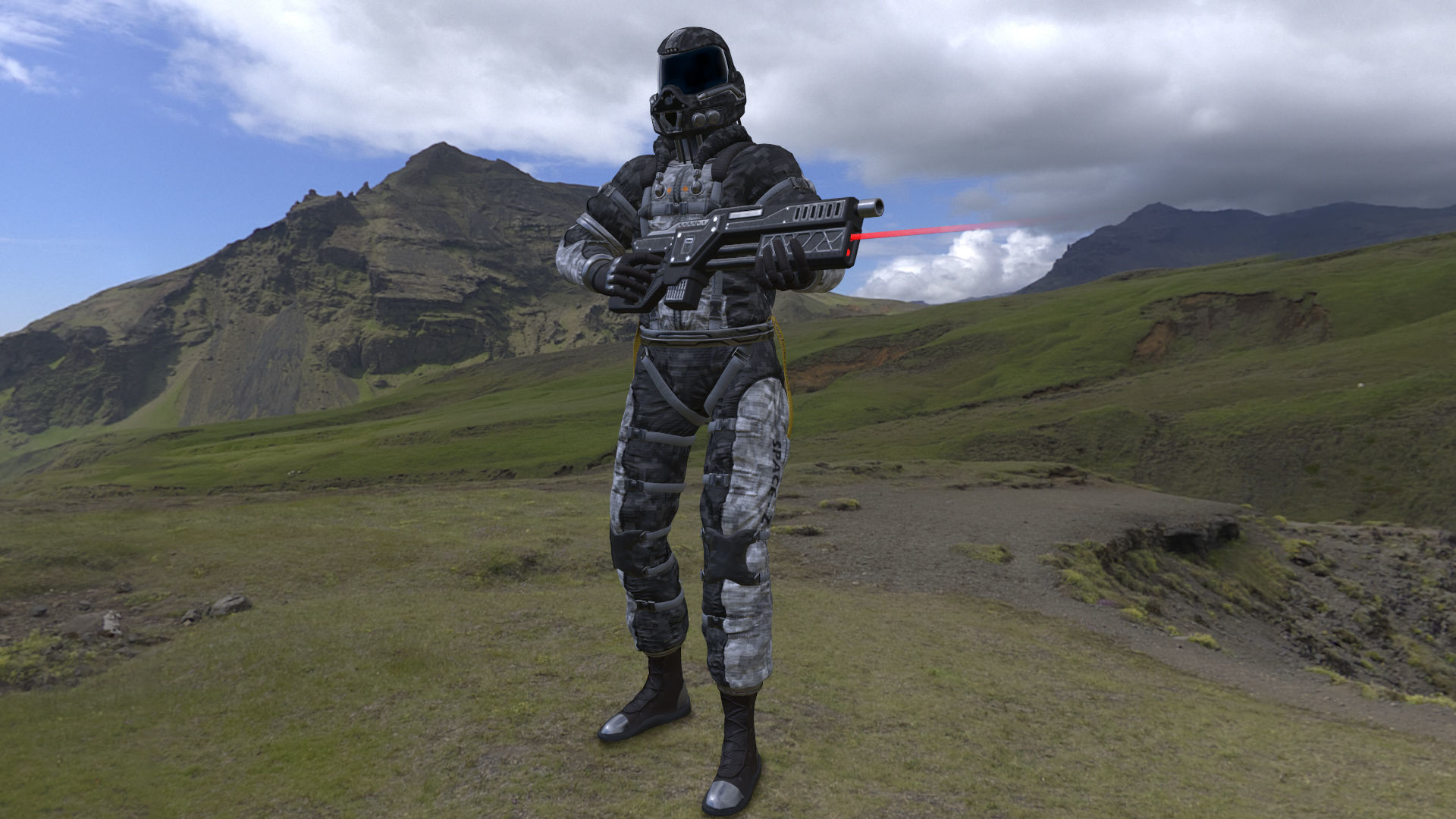 astronaut 001 Low-poly 3D model_10