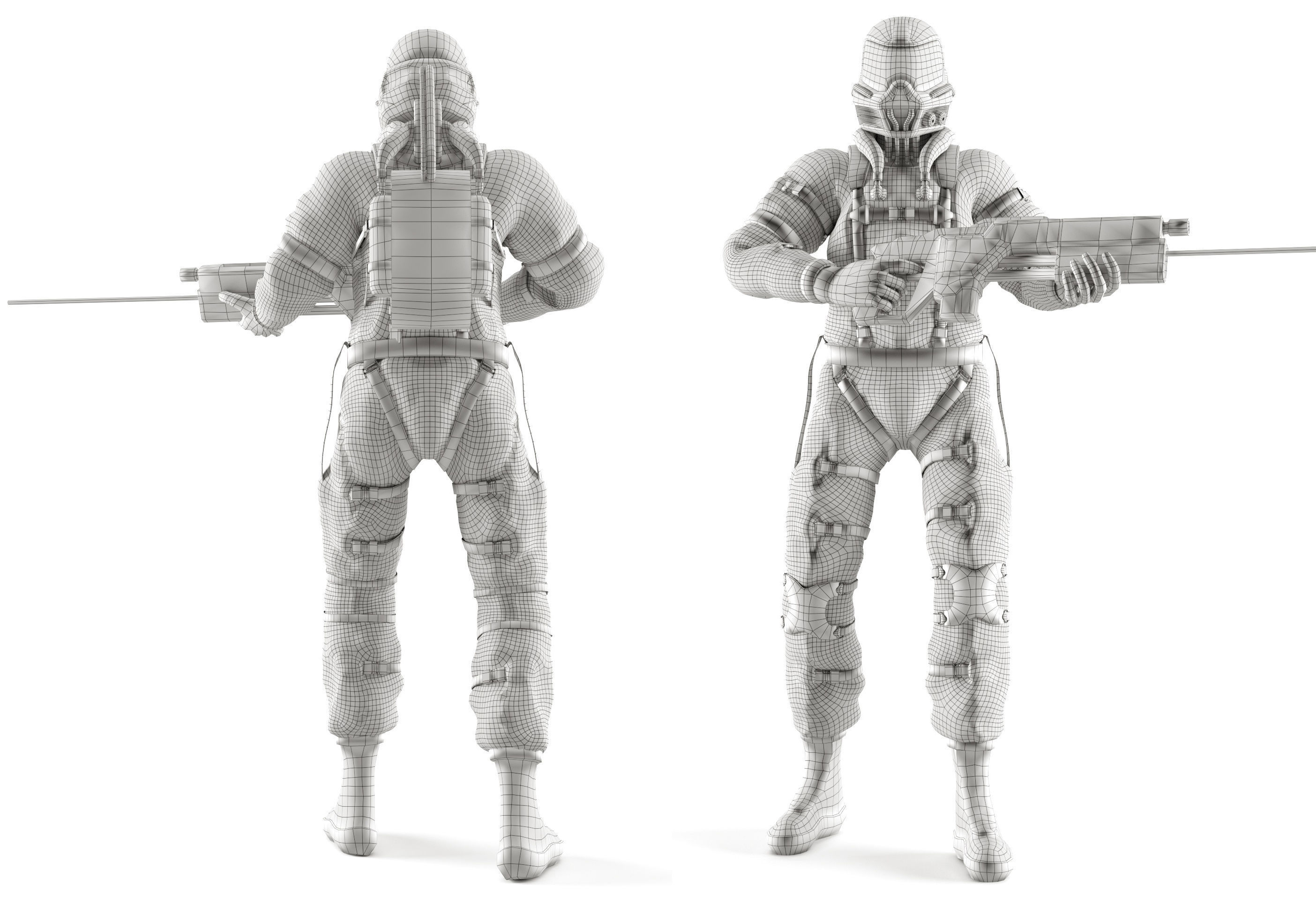 astronaut 001 Low-poly 3D model_17