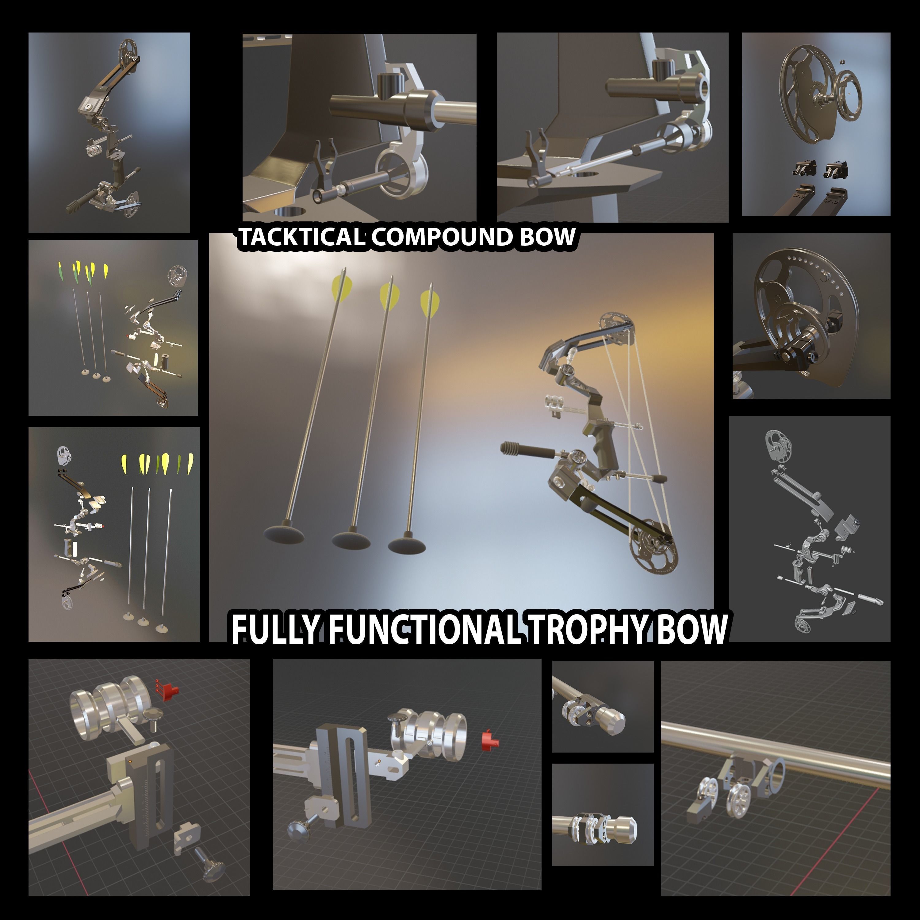 20 inch TROPHY MINI TACTICAL COMPOUND BOW  3D print model_2