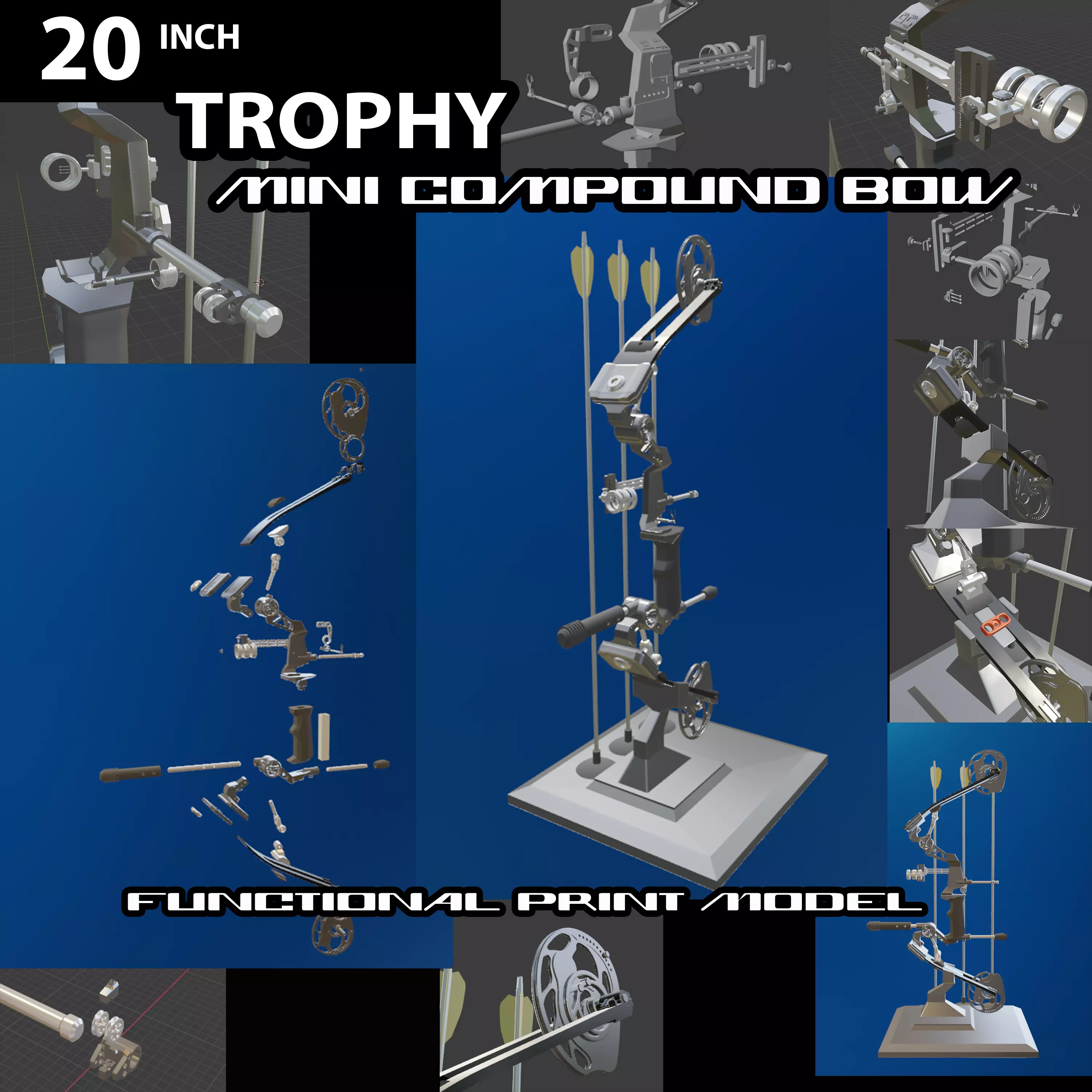 20 inch TROPHY MINI TACTICAL COMPOUND BOW  3D print model_0