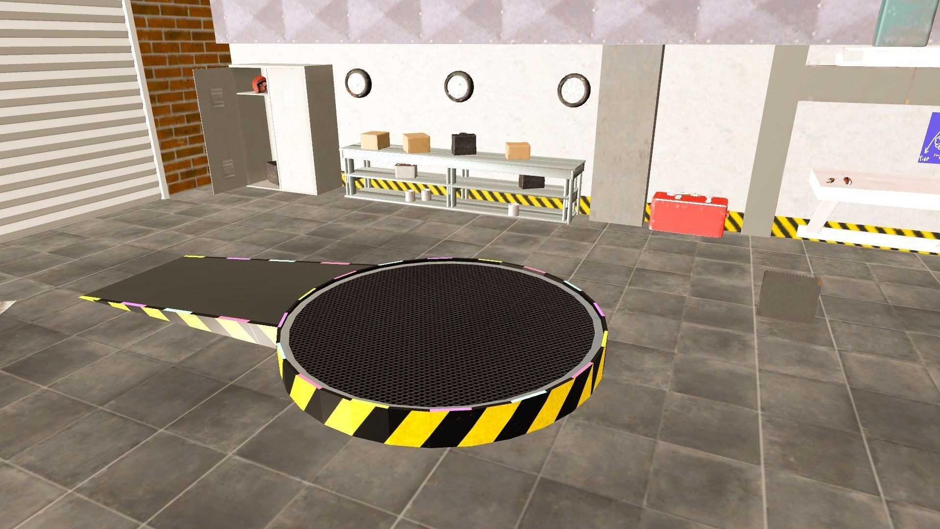 Low poly Battle bot Garage Low-poly 3D model_3