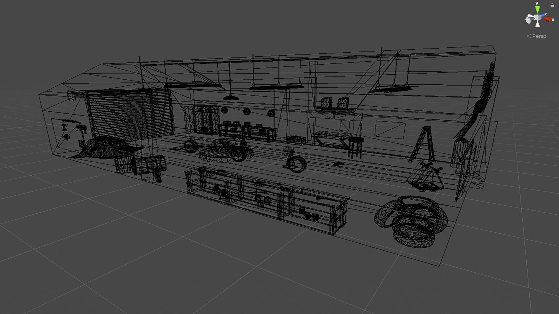 Low poly Battle bot Garage Low-poly 3D model_7