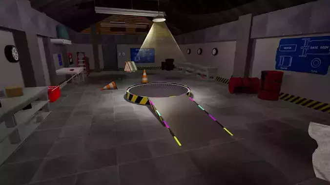 Low poly Battle bot Garage