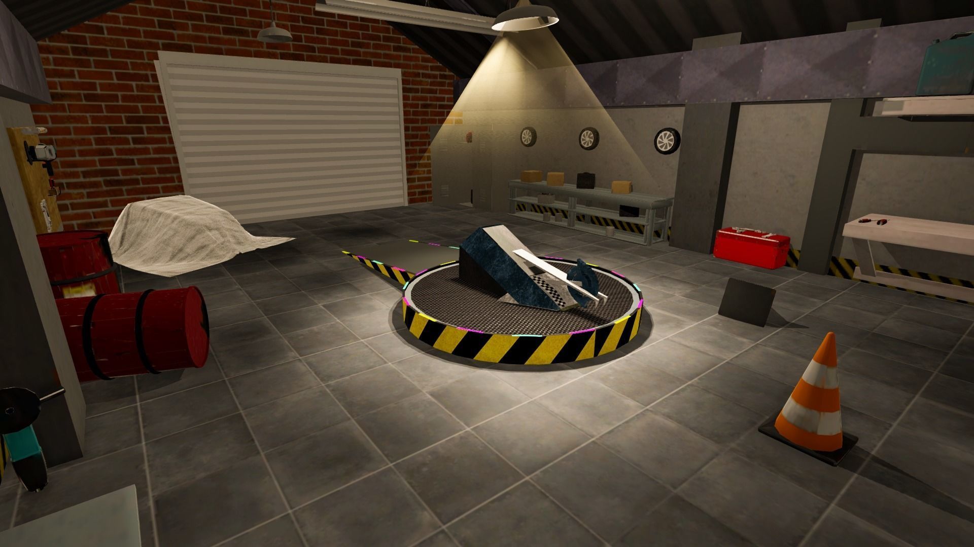 Low poly Battle bot Garage Low-poly 3D model_8