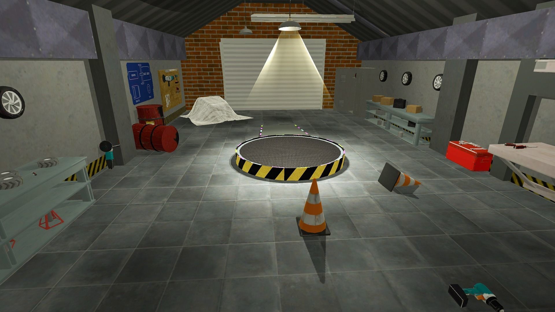 Low poly Battle bot Garage Low-poly 3D model_10