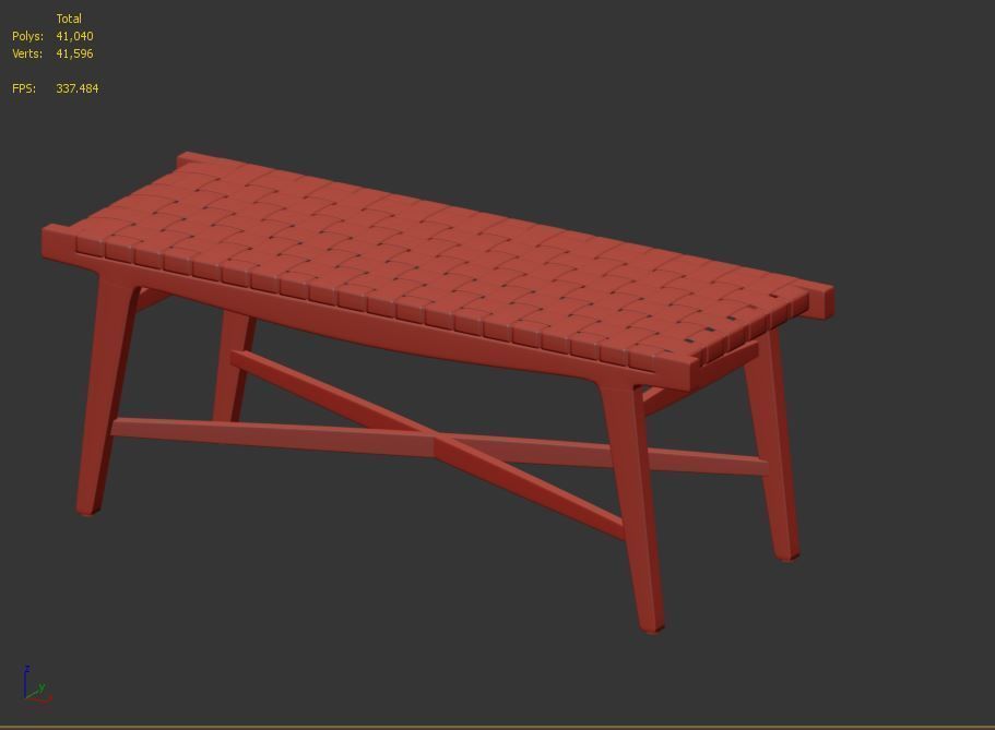 Taj White Leather Strap Dining Bench 3D model_6