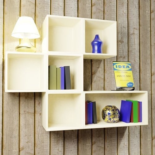 Modern Swedish style book shelf model with props 3D model