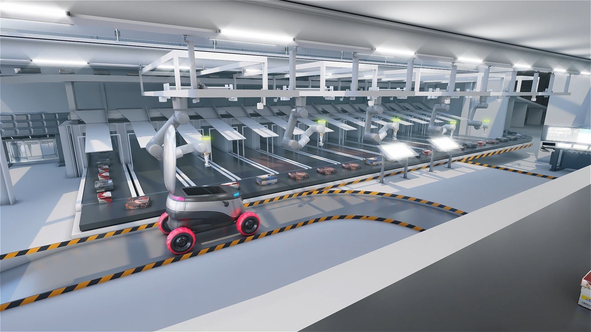 Warehouse robots Delivery Drone interior 3D model_3