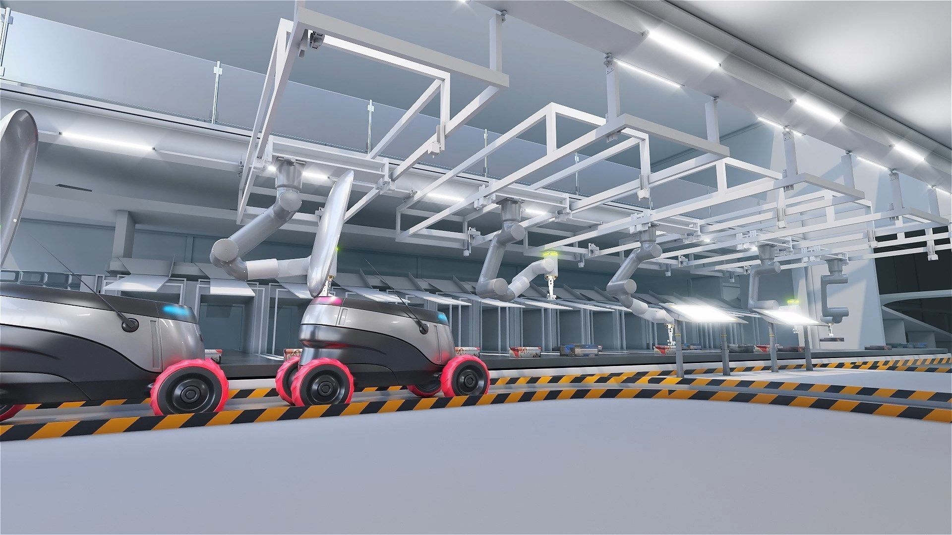 Warehouse robots Delivery Drone interior 3D model_6
