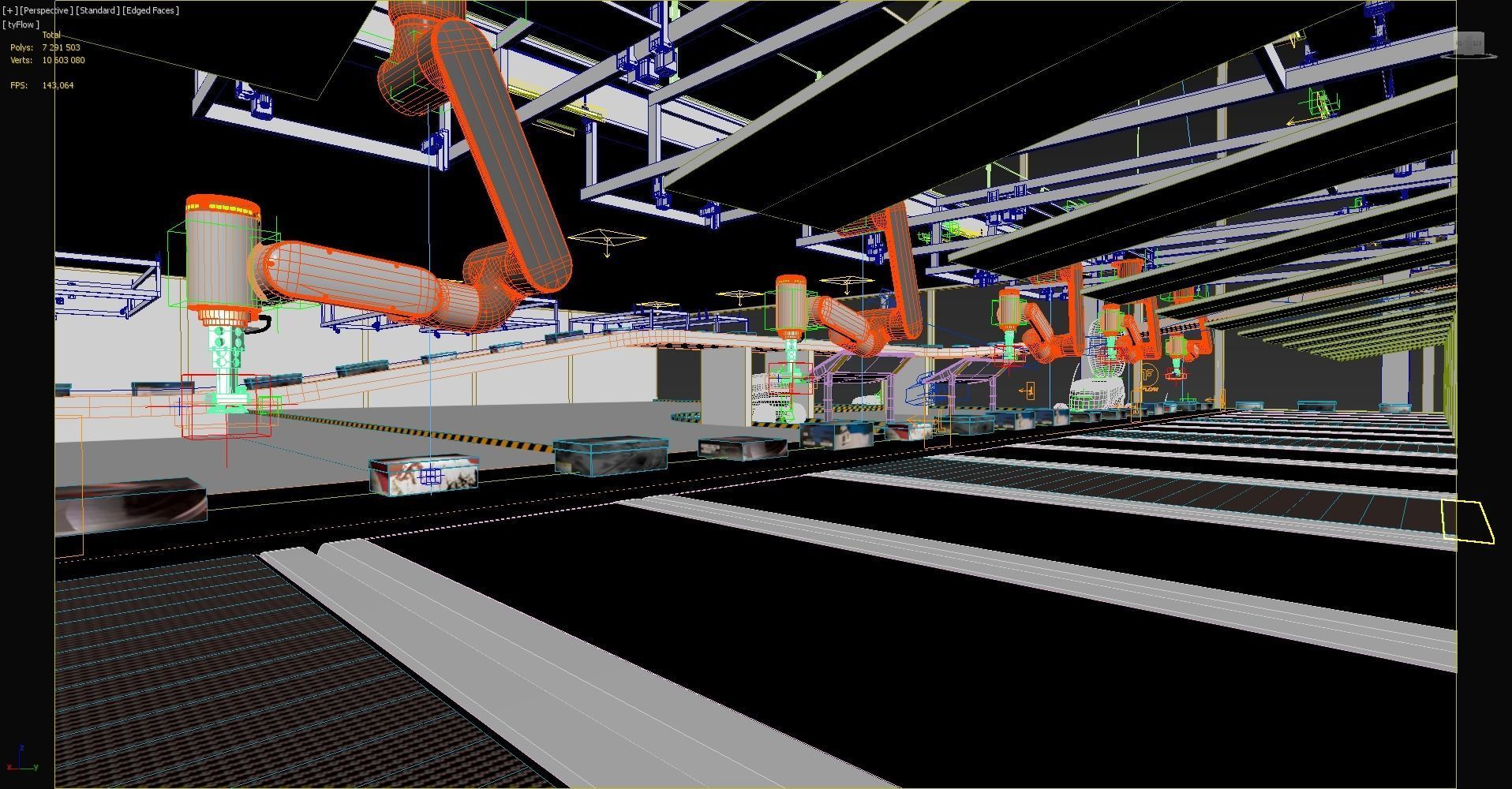 Warehouse robots Delivery Drone interior 3D model_9