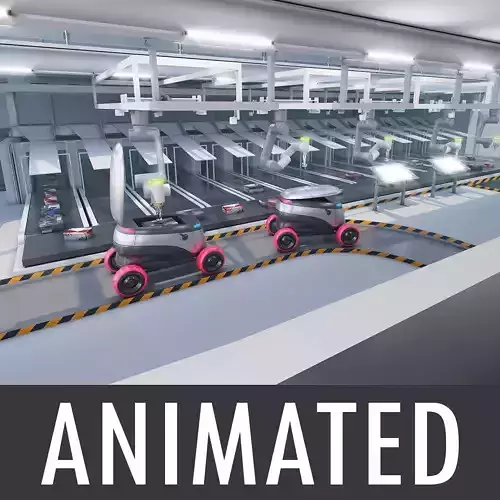 Warehouse robots Delivery Drone interior 3D model