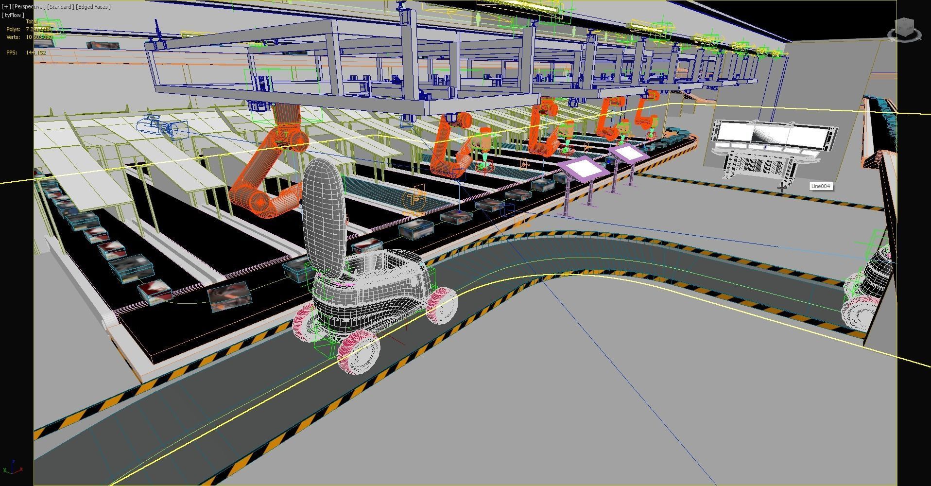 Warehouse robots Delivery Drone interior 3D model_7