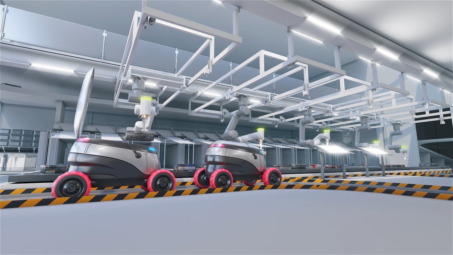 Warehouse robots Delivery Drone interior 3D model_5