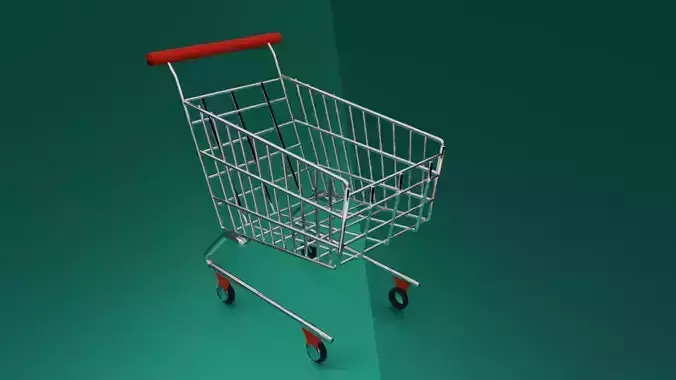Shopping Cart 3D Modell Textured 