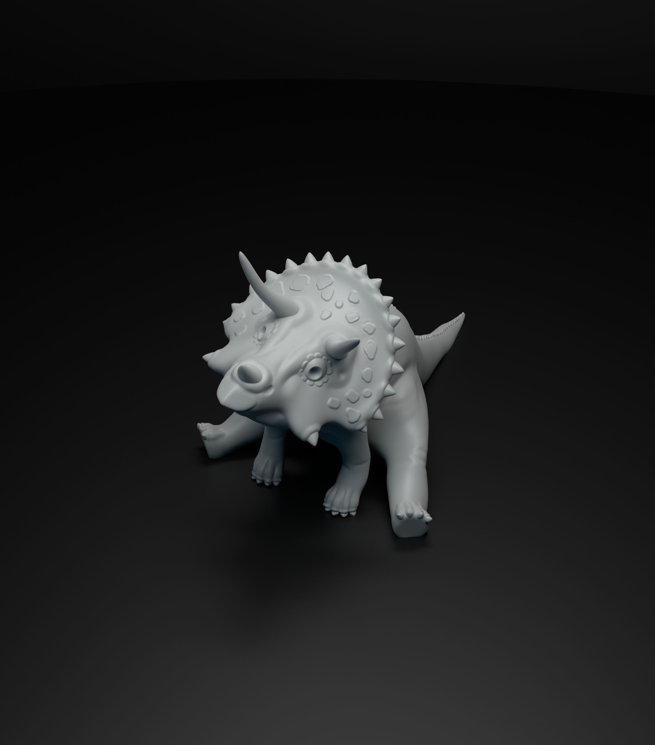 Triceratops cute dinosaur set intended for 3D printing 3D print model_1