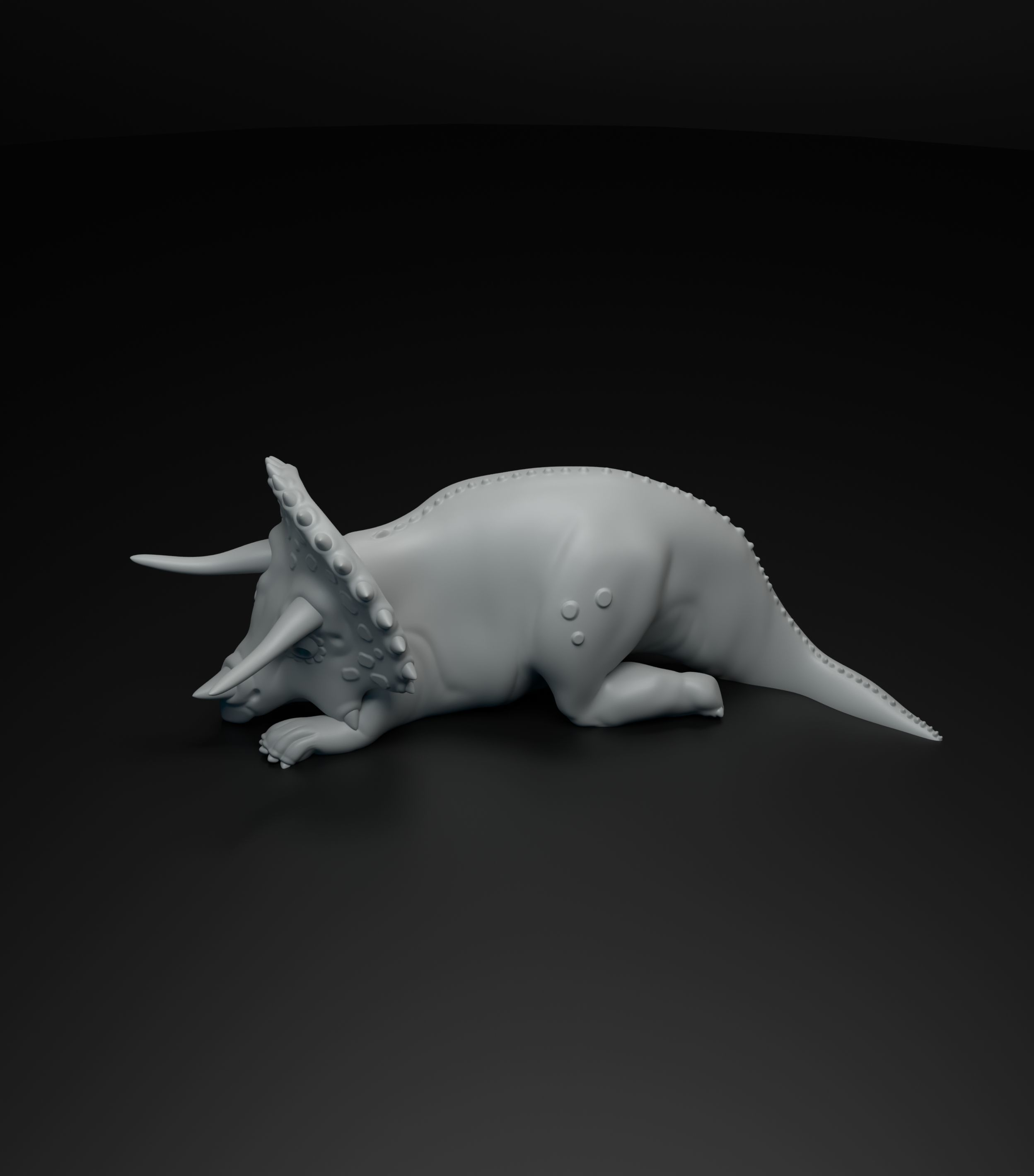 Triceratops cute dinosaur set intended for 3D printing 3D print model_4