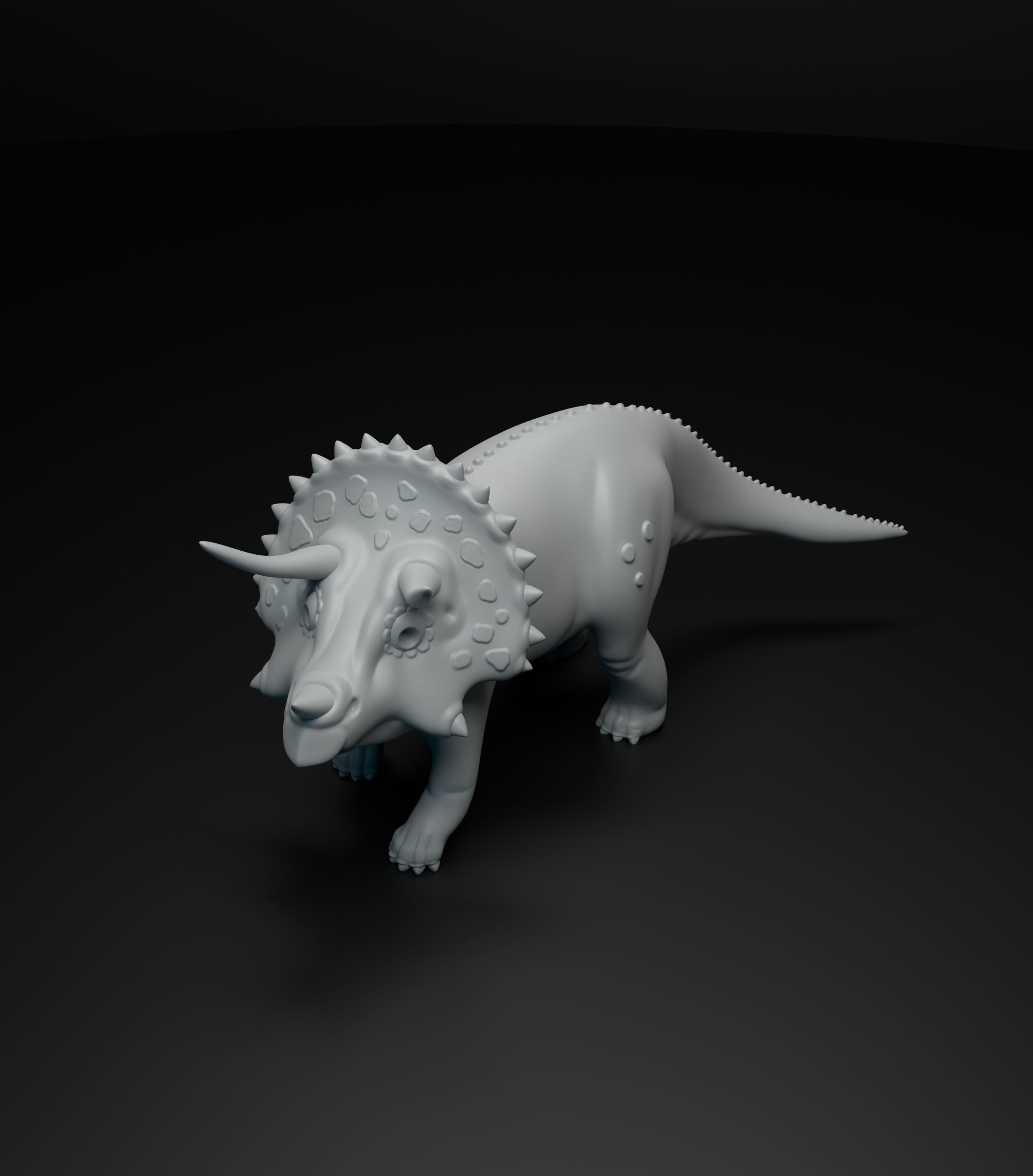 Triceratops cute dinosaur set intended for 3D printing 3D print model_3