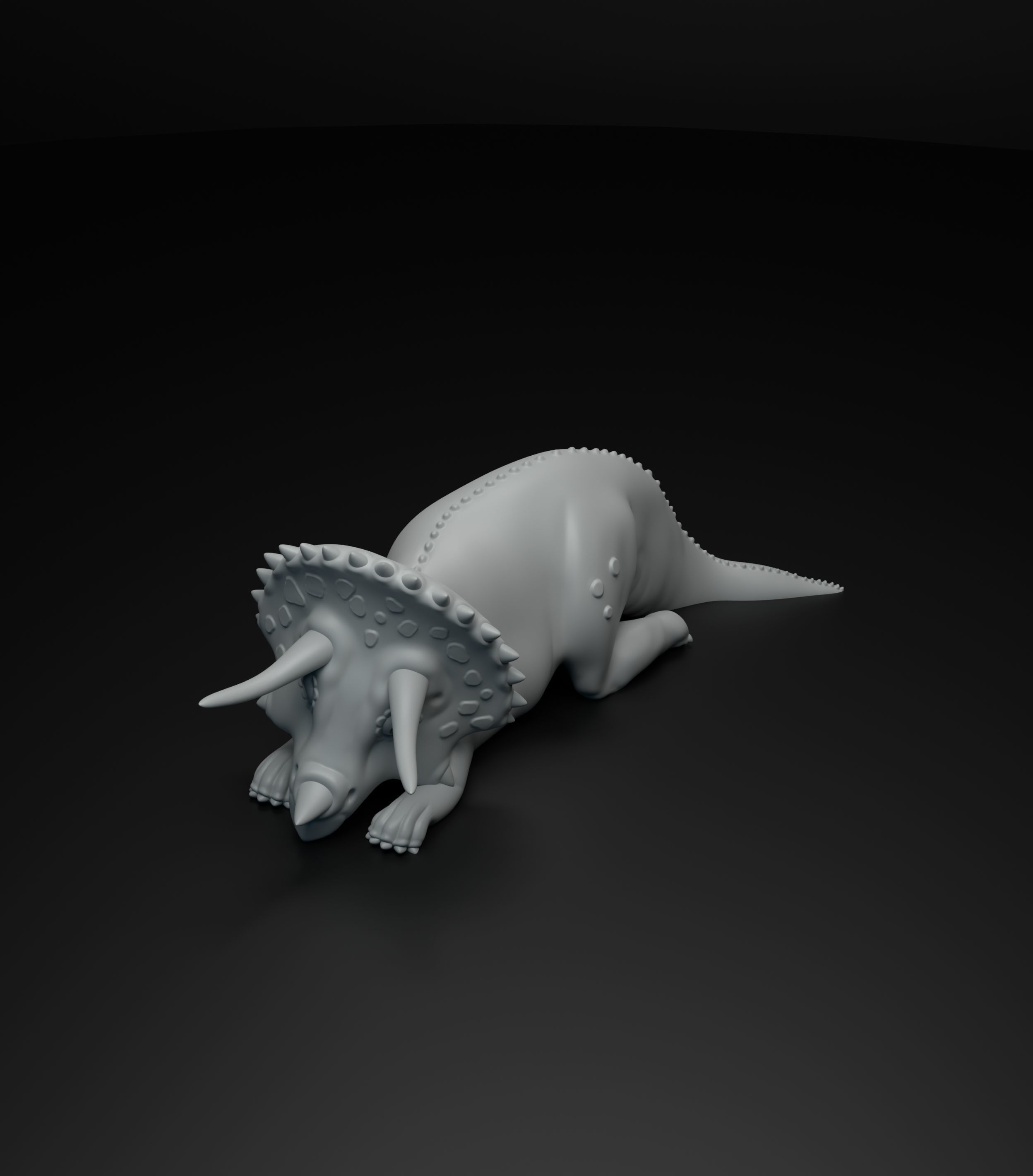 Triceratops cute dinosaur set intended for 3D printing 3D print model_5