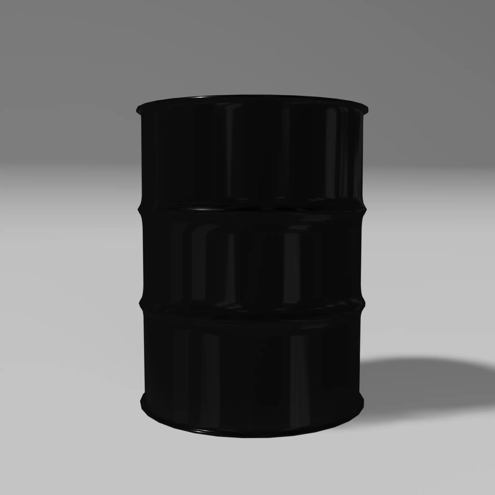 Black steel barrel Free low-poly 3D model