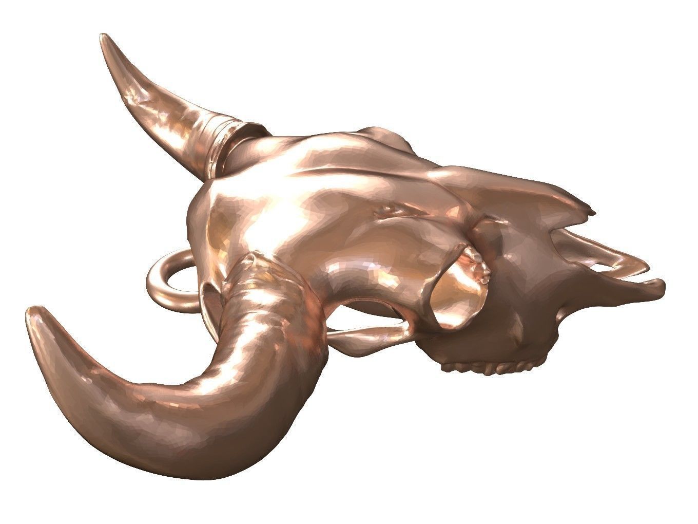 Cranium Charm Bison Bronze 3D print model_2