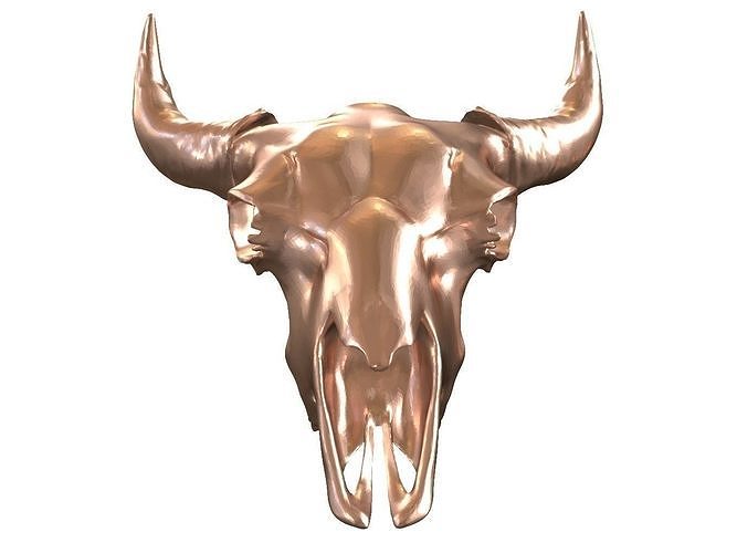 Cranium Charm Bison Bronze 3D print model