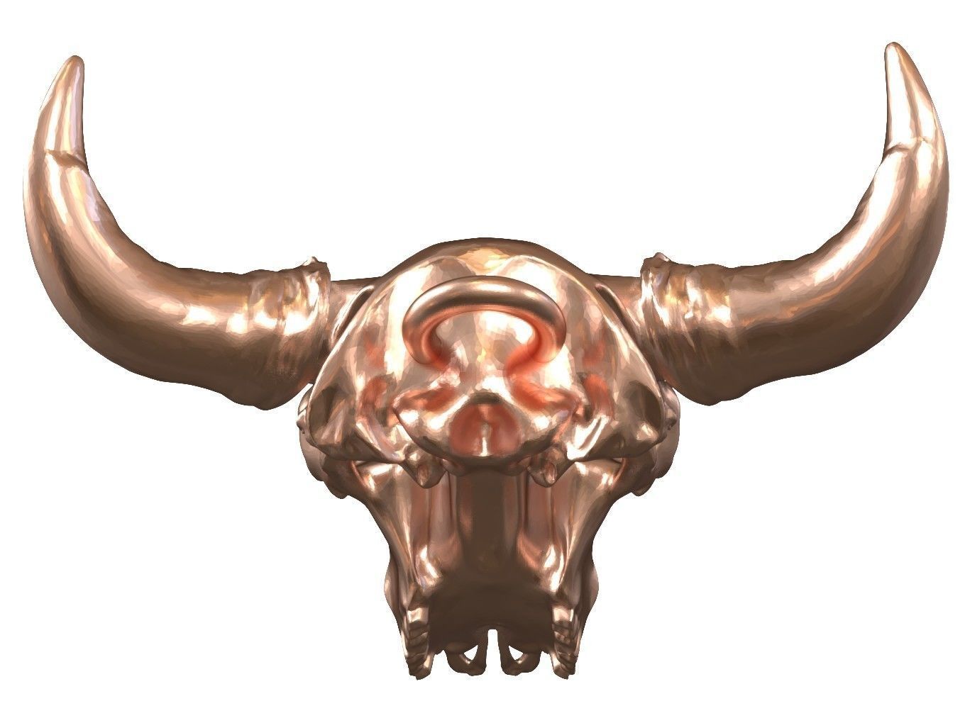 Cranium Charm Bison Bronze 3D print model_4