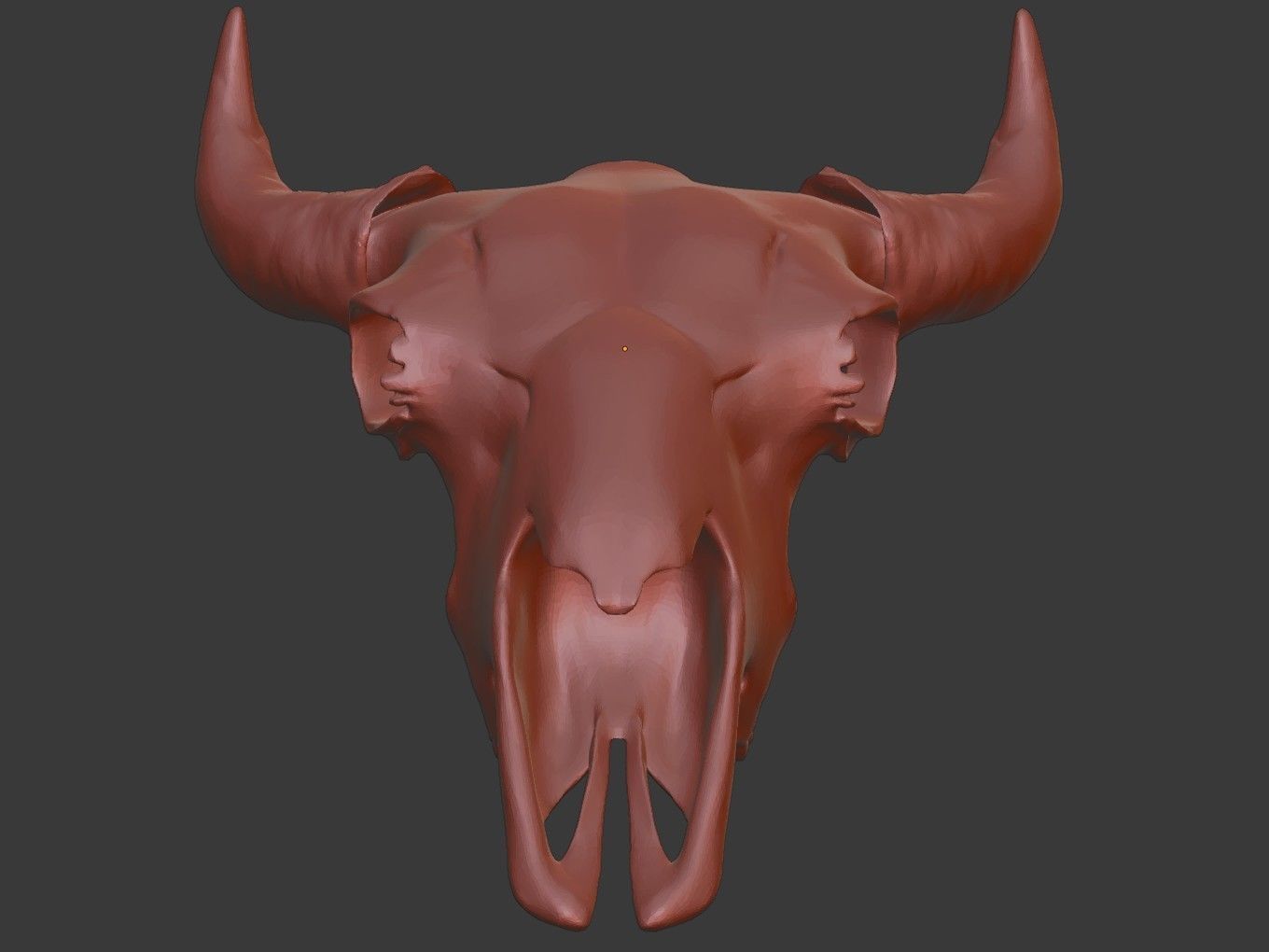 Cranium Charm Bison Bronze 3D print model_12