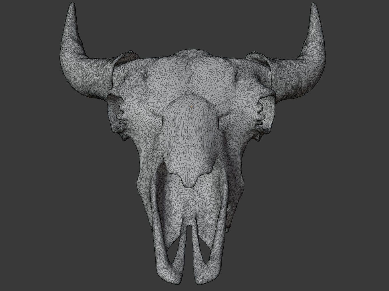 Cranium Charm Bison Bronze 3D print model_10