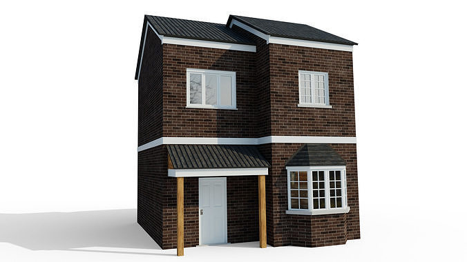 Modular English Housing Low-poly 3D model 3