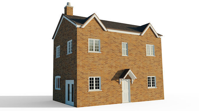 Modular English Housing Low-poly 3D model 5