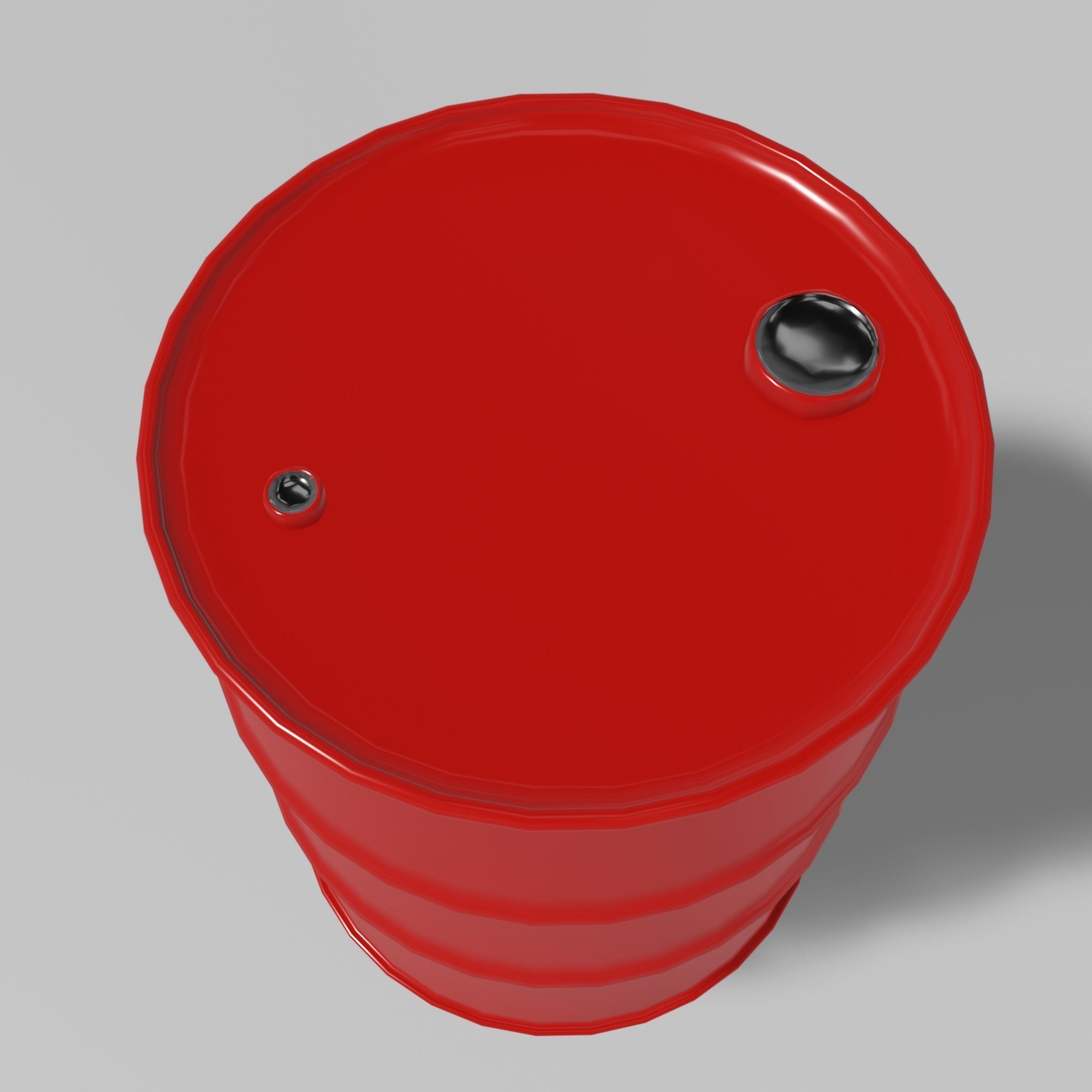 Black steel barrel Free low-poly 3D model_2