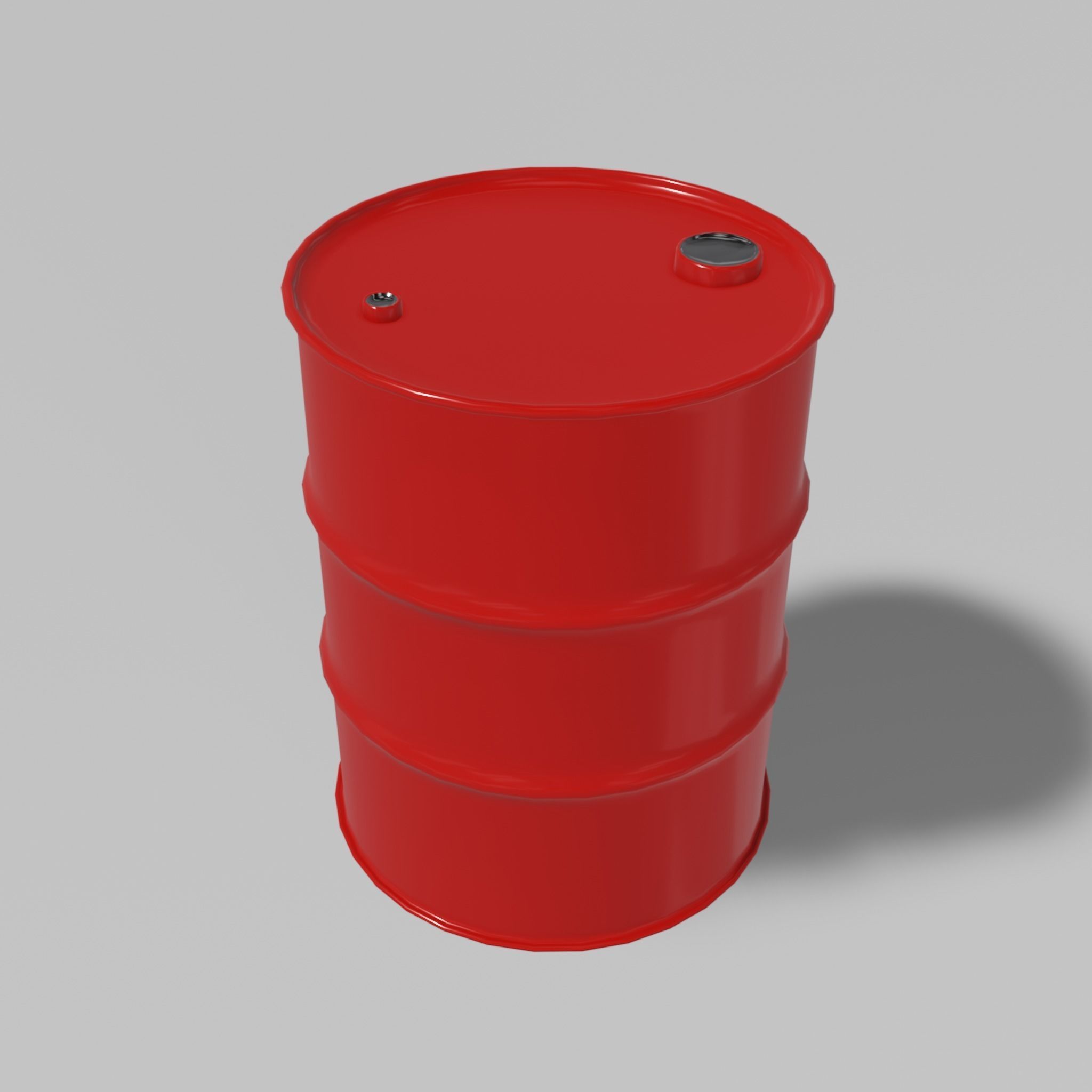 Black steel barrel Free low-poly 3D model_1