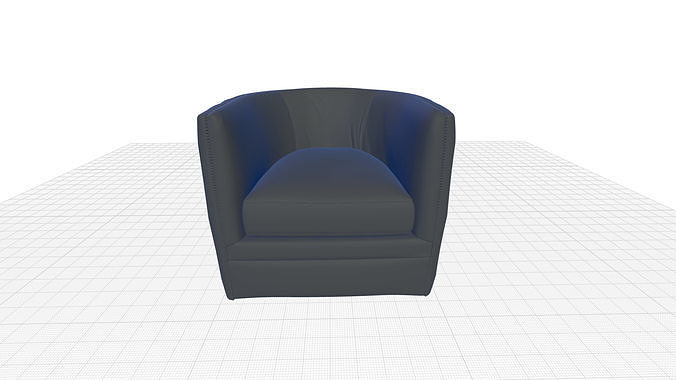 Wide Tufted Genuine Leather Top Grain Leather 3D model 5