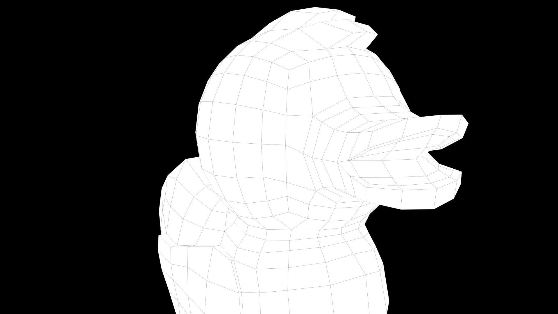 Rubber Duck Yellow Low-poly 3D model_8