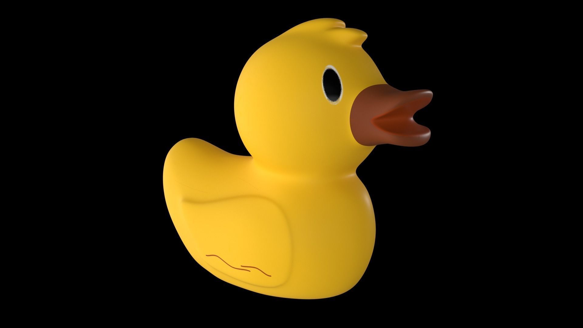 Rubber Duck Yellow Low-poly 3D model_1