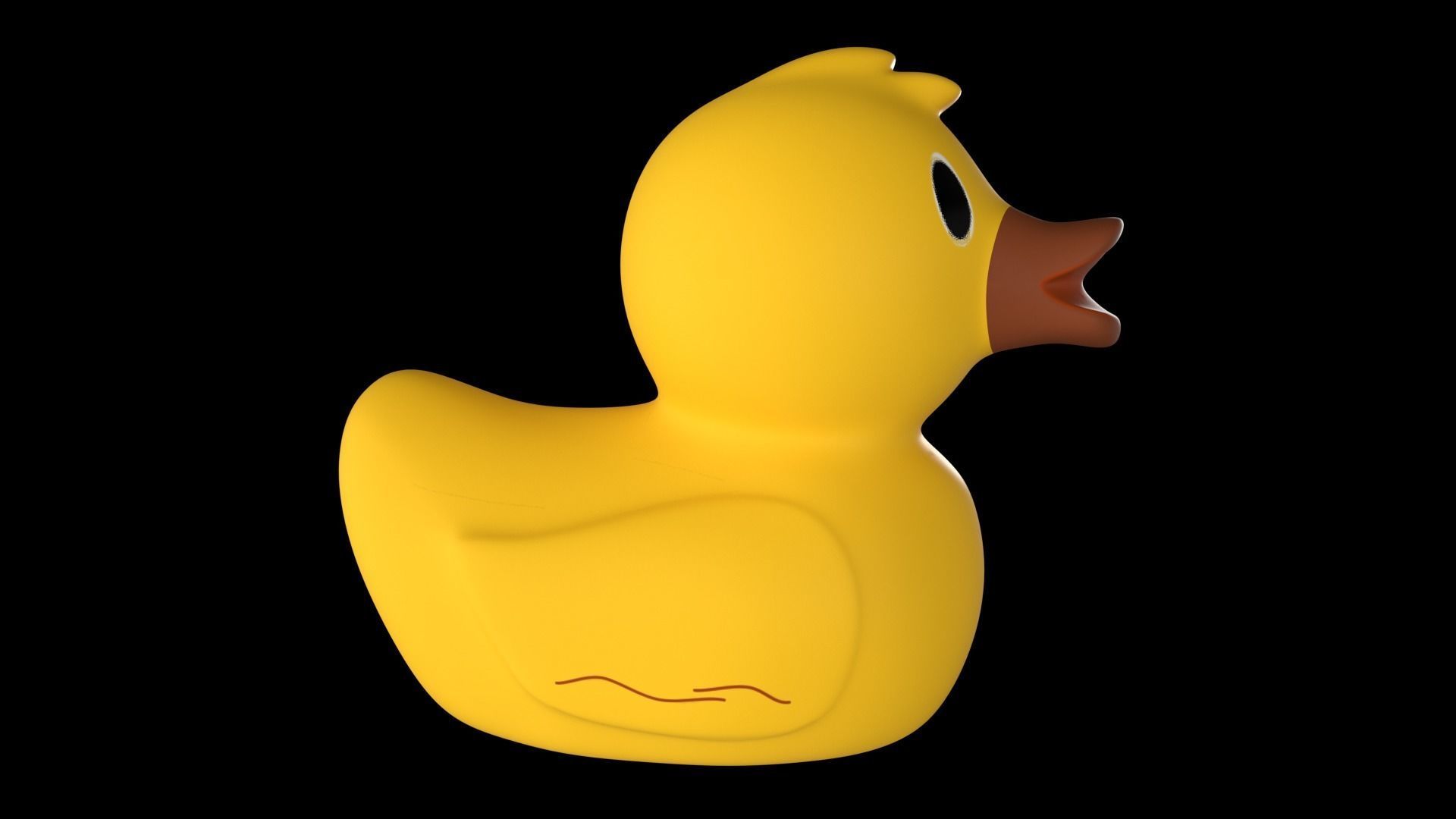 Rubber Duck Yellow Low-poly 3D model_2