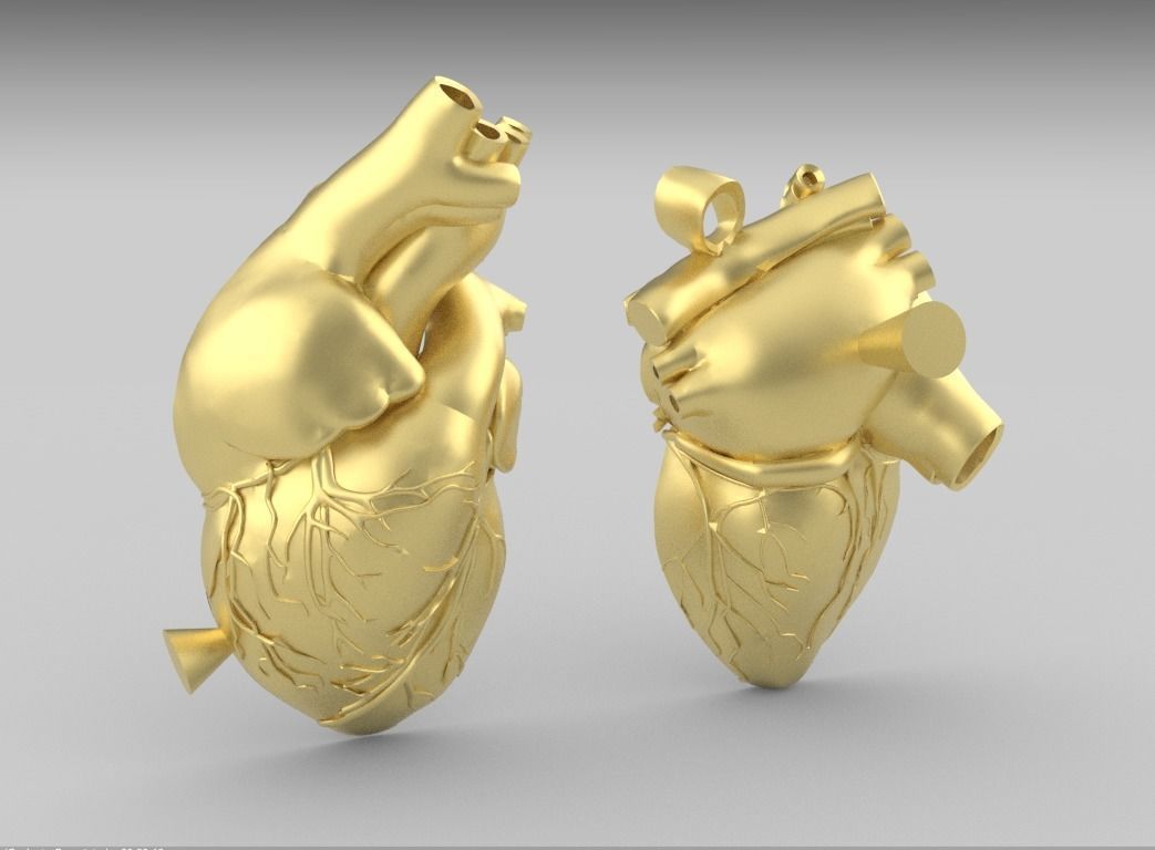 hearth pendant  3D print model_5
