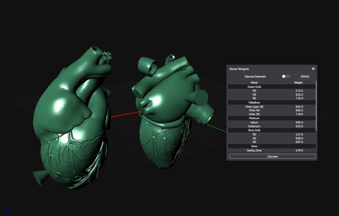 hearth pendant  3D print model_1