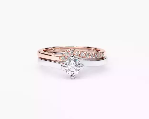 ZDR0126 diamond engagement ring in rose and gold
