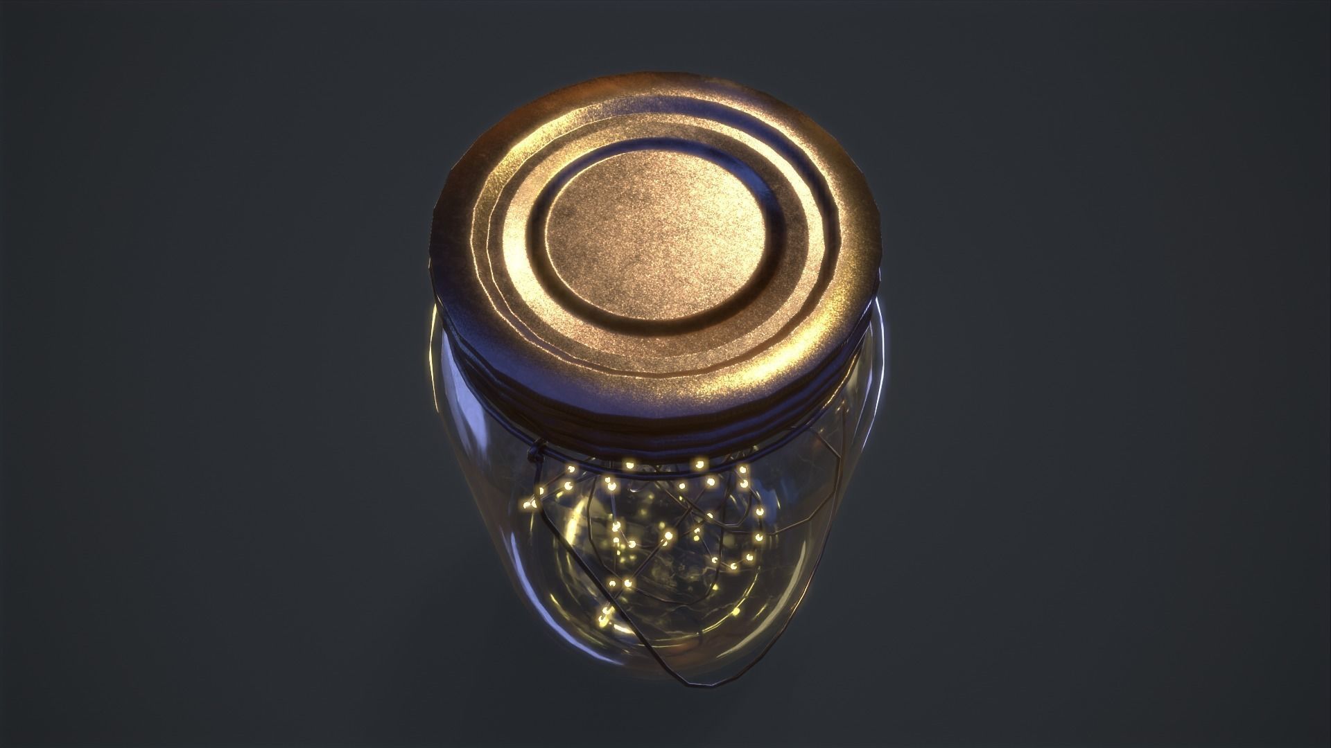 Mason Jar LED Lantern Low-poly 3D model_5