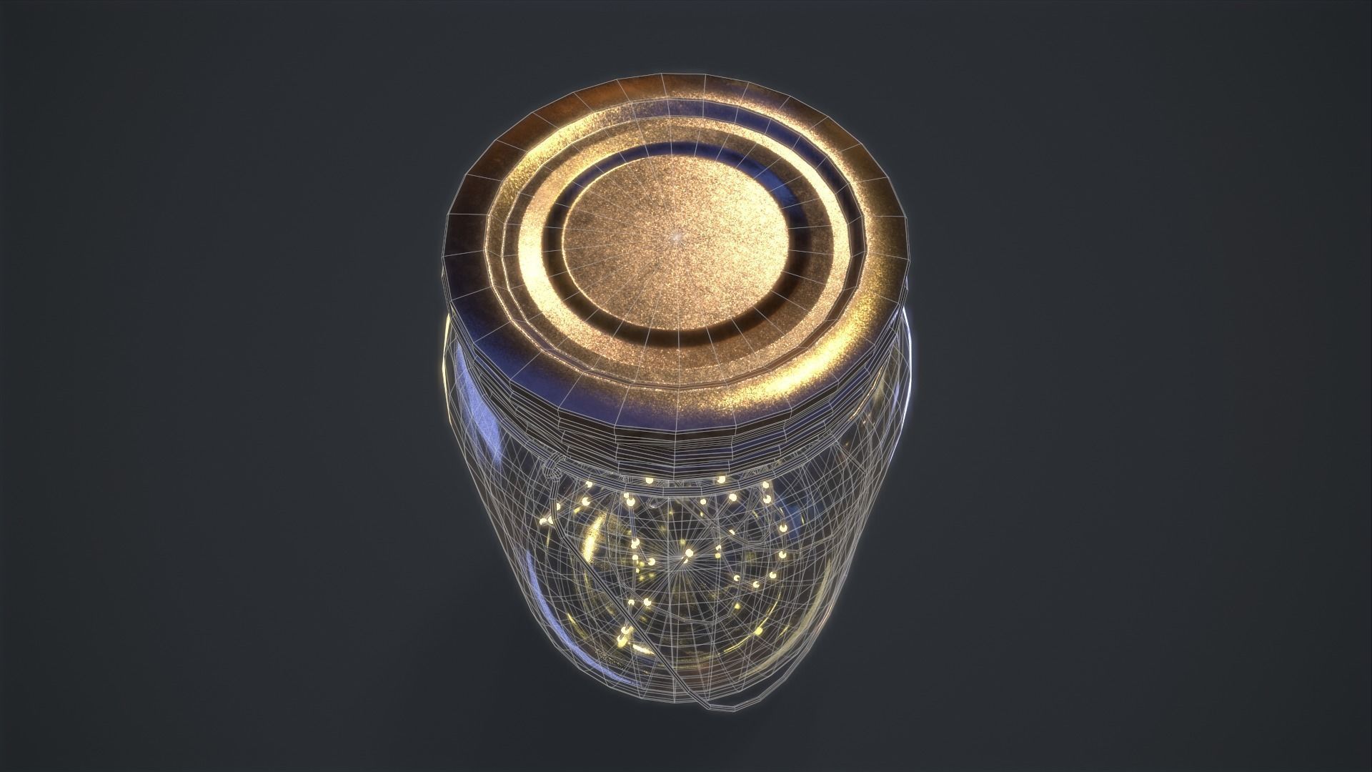 Mason Jar LED Lantern Low-poly 3D model_12