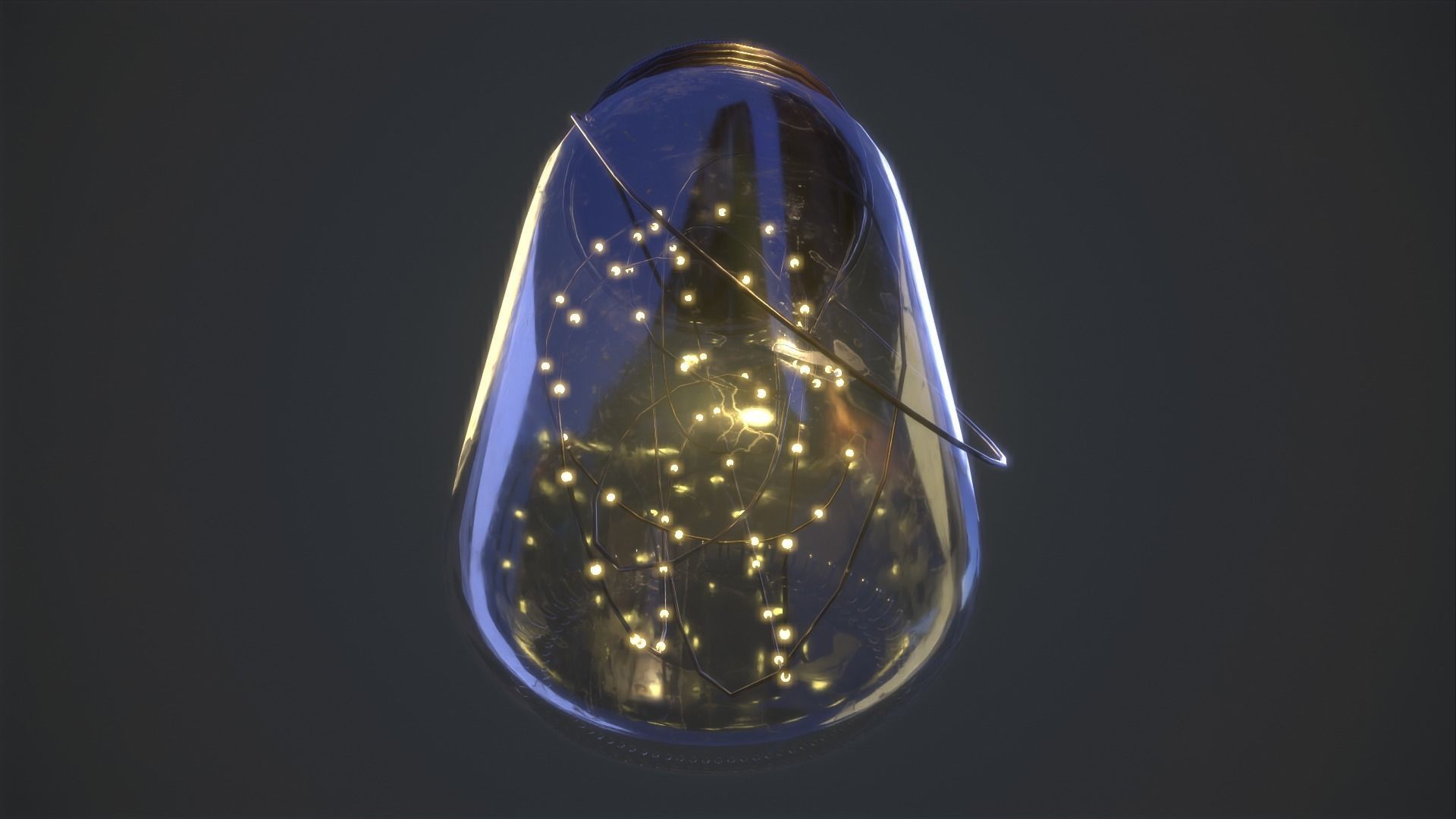 Mason Jar LED Lantern Low-poly 3D model_4