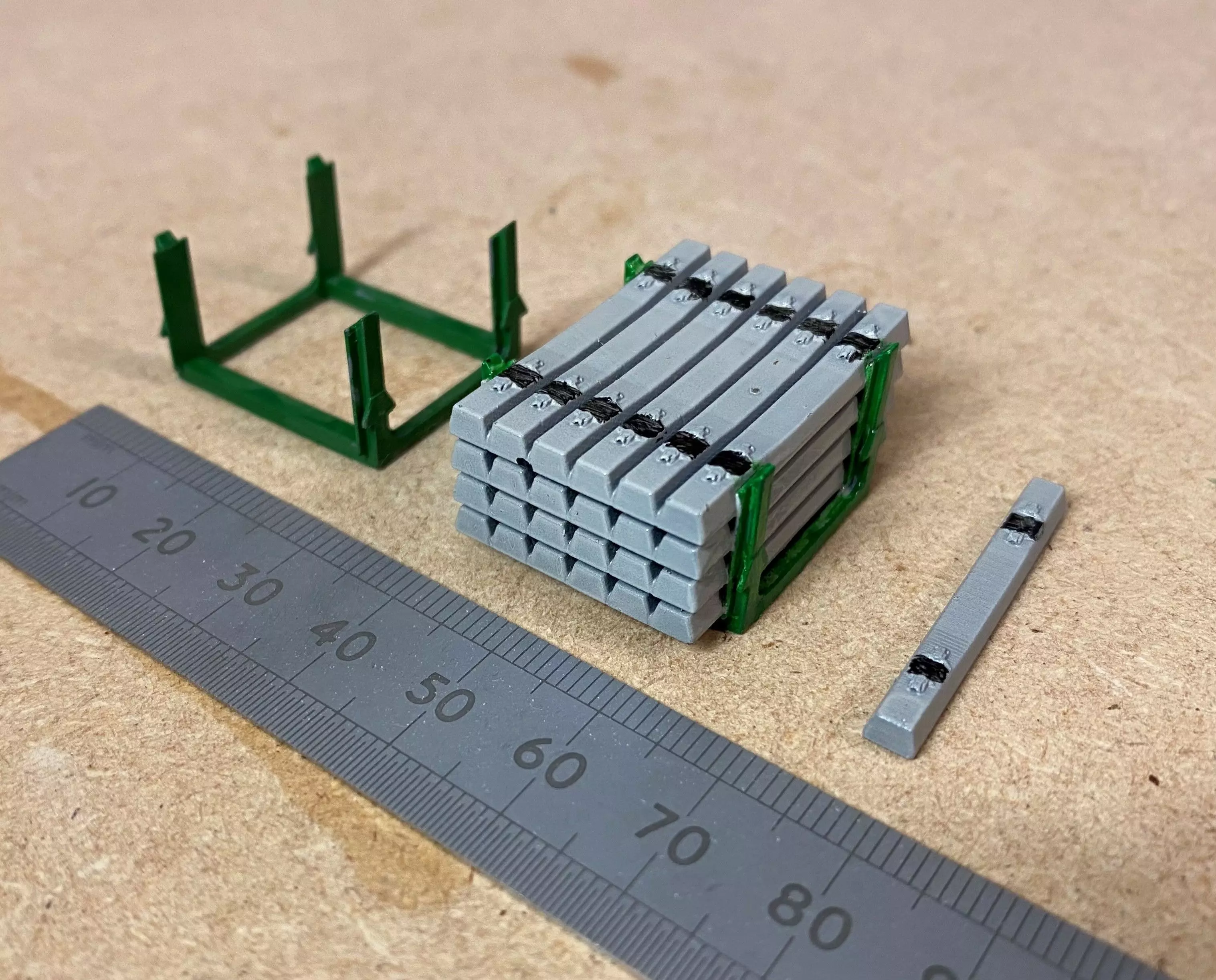 Model Railway Concrete Sleepers in Transportation Frame 3D print model_0