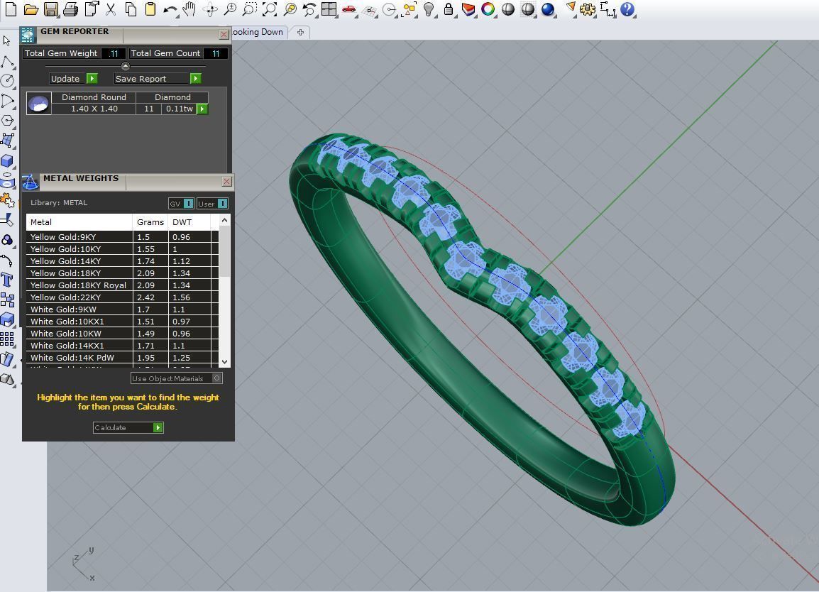 ZDR0127 diamond engagement ring set gold 3D print model_6