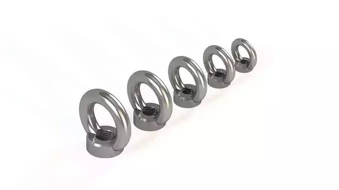 Ring Nuts DIN582 Low-poly 3D model
